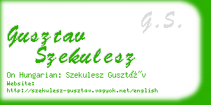 gusztav szekulesz business card